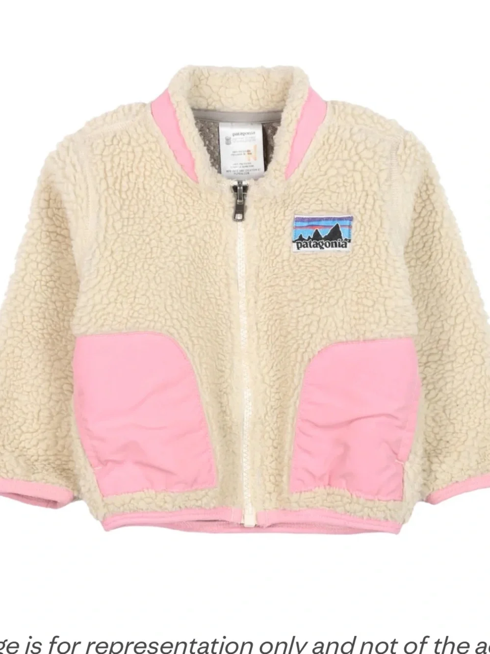 Patagonia Baby Retro Jacket in Natural/Sea Pink Sz 18M